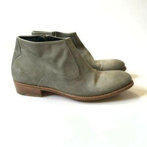 NDC Ankle Boots Booties Womens 38 8 Gray Suede Side Leather Zip Tassel Handmade